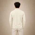 Men’s Quarter Zip Pullover – Cream - Image 2