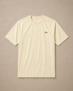 Men’s Essential T-Shirt Side logo – Light Beige - Image 2