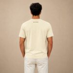 Men’s Essential T-Shirt Side logo – Light Beige - Image 3