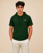 Men’s Short Sleeve Hoodie – Forest Green