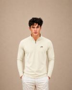 Men’s Quarter Zip Pullover – Cream