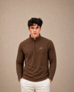 Men’s Quarter Zip Pullover – Brown